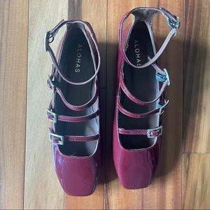 Alohas Luke Red Patent Leather Ballet Flats
